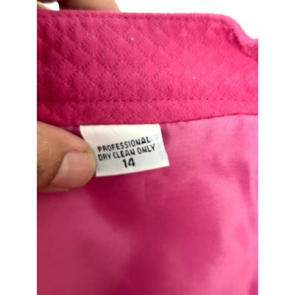 VTG Herbert Grossman Cynthia Sobel Pink Pencil Skirt Sz 14 Made in USA Textured - Picture 10 of 10